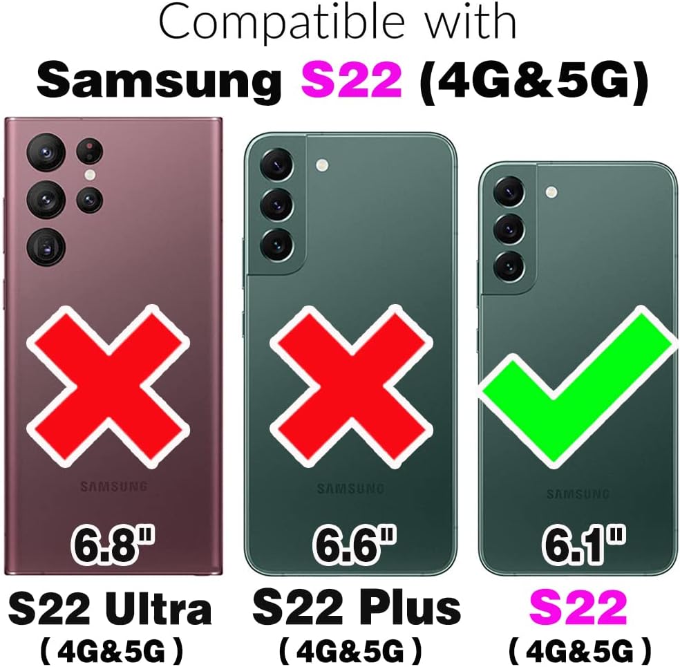 For Samsung Galaxy S22 5G Glass Screen Protector and Leather Flip Wallet Case - Image 2