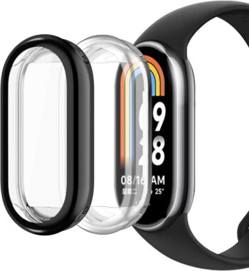 Xiaomi Mi Band 8, 2-Pack Soft TPU All-Around Protective Case (Black/Clear)