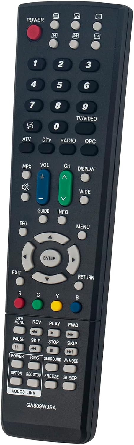 GA809WJSA RRMCGA809WJSA Replacement Infrared Remote Control fit for Sharp LCD TV - Image 8