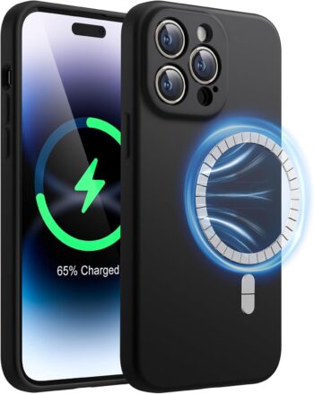 Magnetic Silicone Case for iPhone 14 Pro 6.1-Inch (Black)