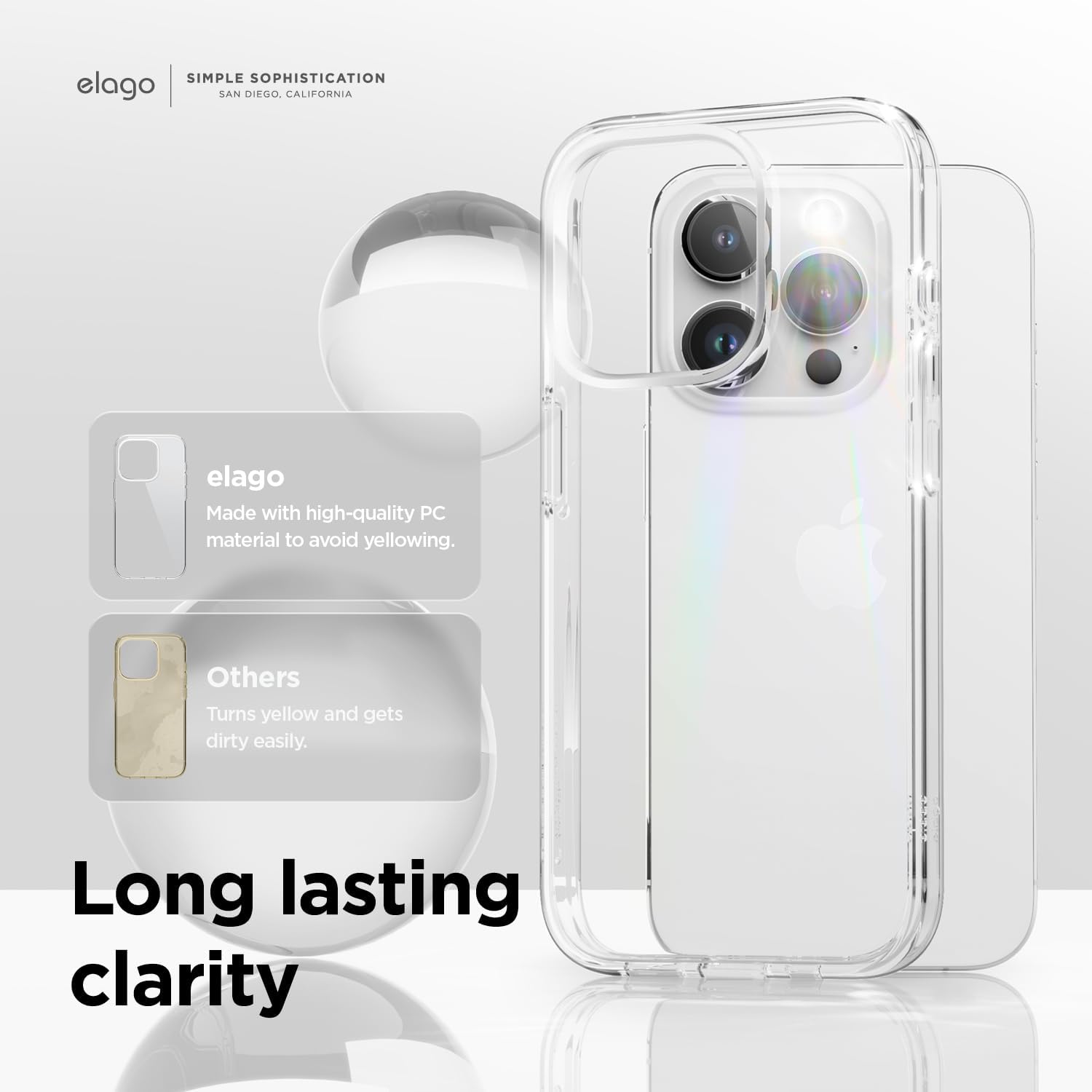 Hybrid Clear Case Compatible with iPhone 15 Pro, Military Grade Drop Protection - Image 3