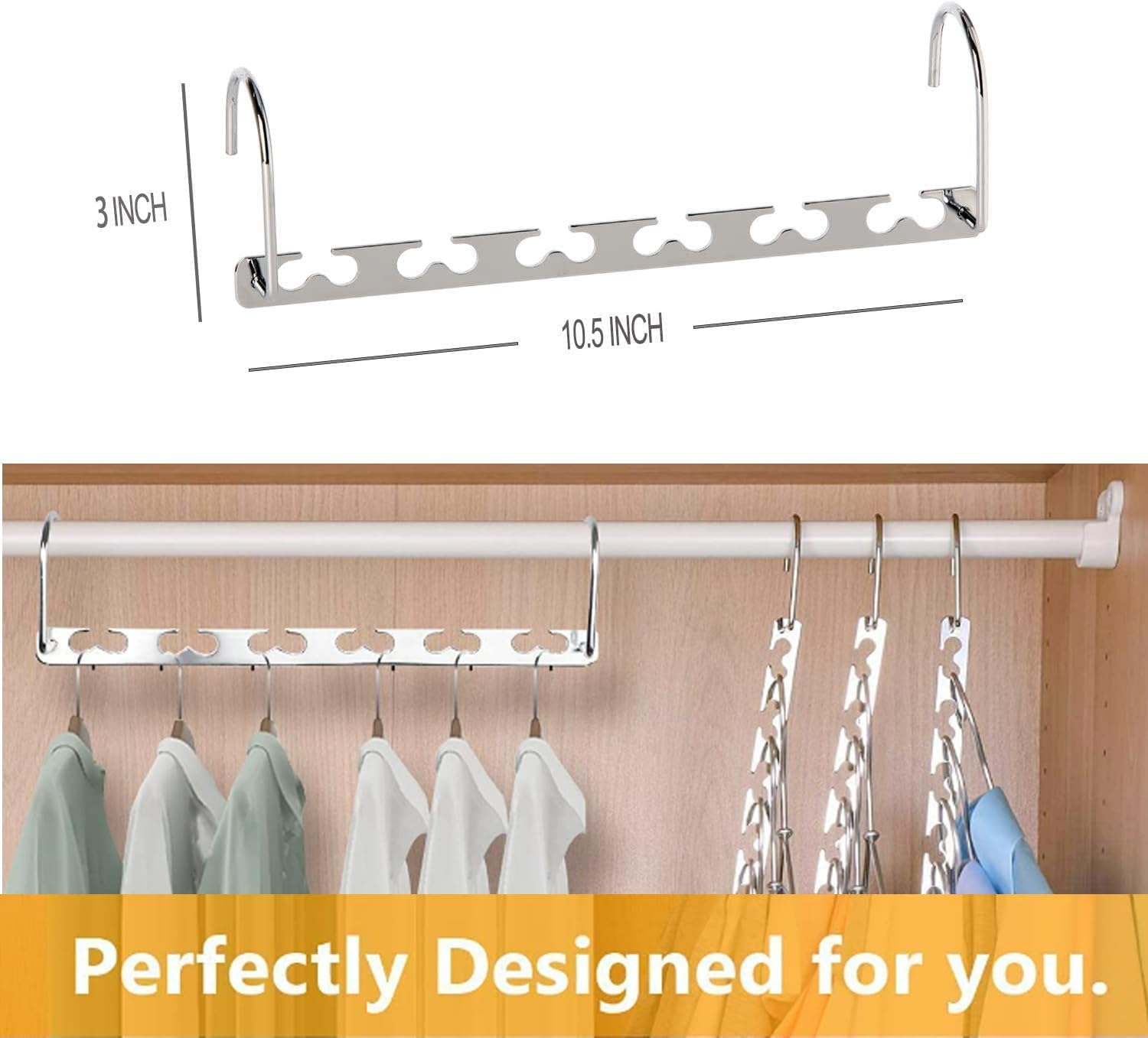 Coat Hanger, 4 Pack Space Saving Hanger, Magic Metal Cloth Hangers - Image 2