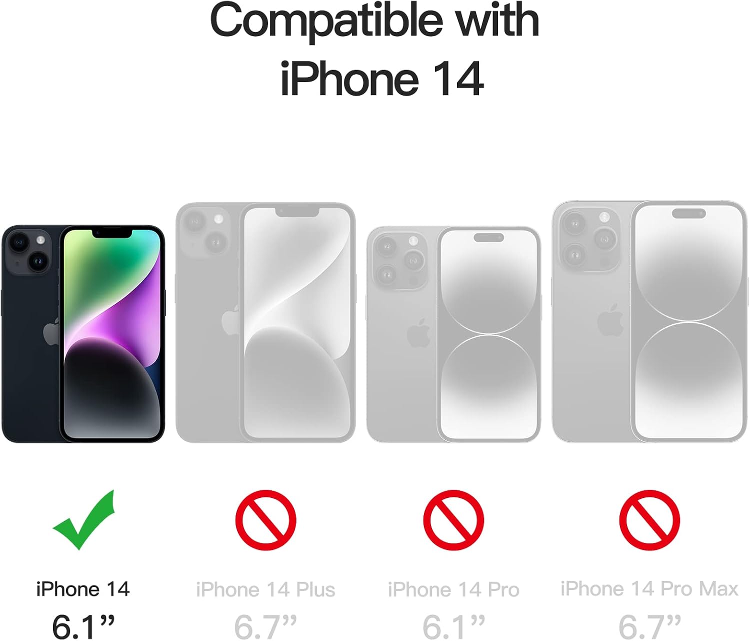 Silicone Case for iPhone 14, Silky-Soft Touch Full-Body Protective Case (Black) - Image 2
