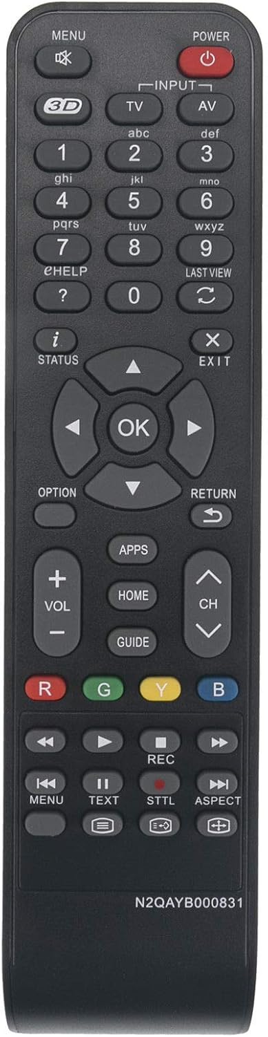 New N2QAYB000831 Remote fit for Panasonic Viera LED TV TH-L42ET60A TH-L50ET60A