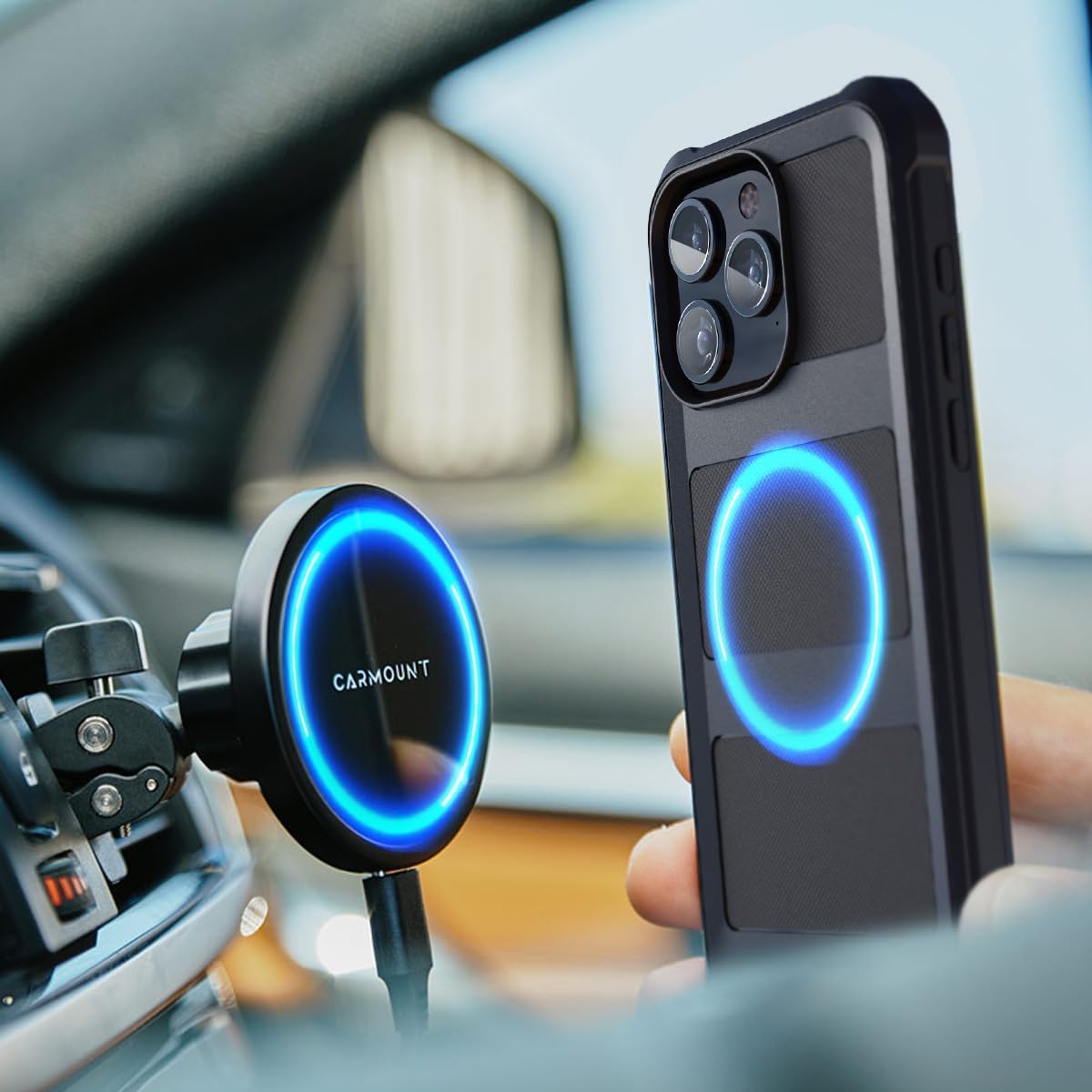 For iPhone 15 Pro Max - Protective Shockproof Magnetic Case (Black) - Image 2