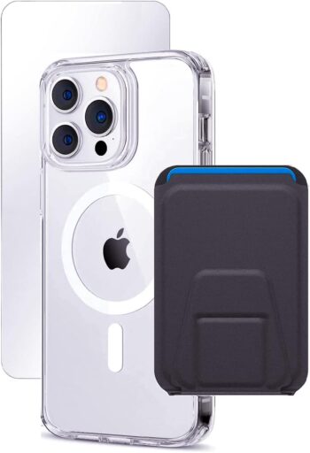 For iPhone 14 Pro Max Magnetic Kickstand Card Holder Wallet Case