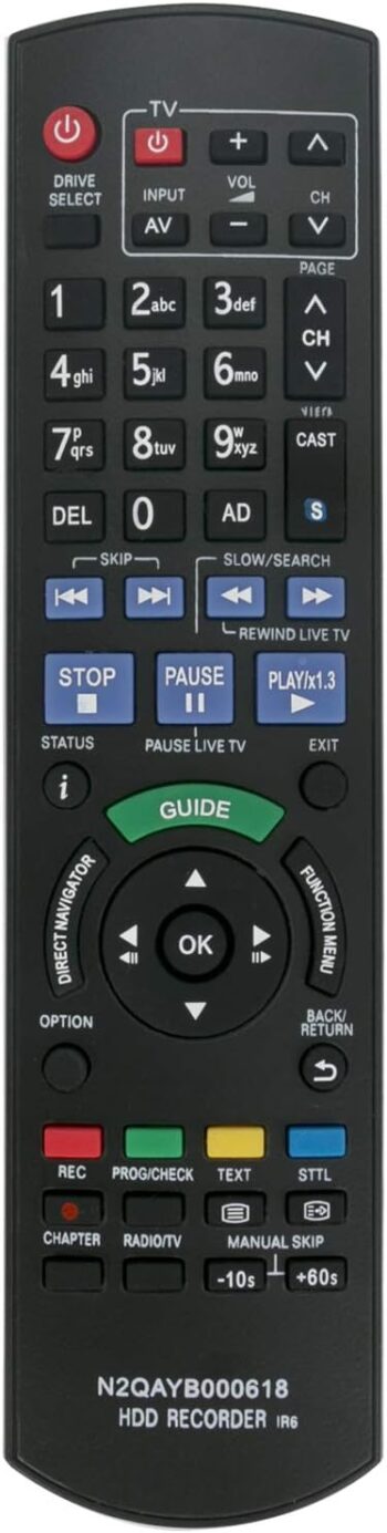 New N2QAYB000618 Remote Control Compatible with Panasonic HDD Recorder DMR-HW100