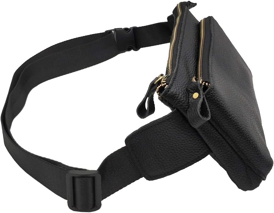Leather Fanny Pack Waist Bag for Men Travel Hiking, Running, Hip Bum Belt - Image 3