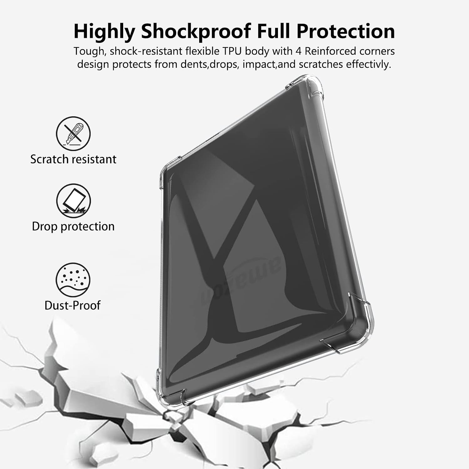6'' All-New Kindle Clear Case with Tempered Glass Screen Protector - Image 3