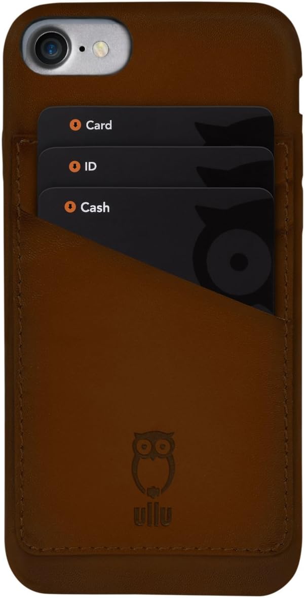 Wallet case for iPhone 7/8 Hand Coloured Leather - Milk Chocolate