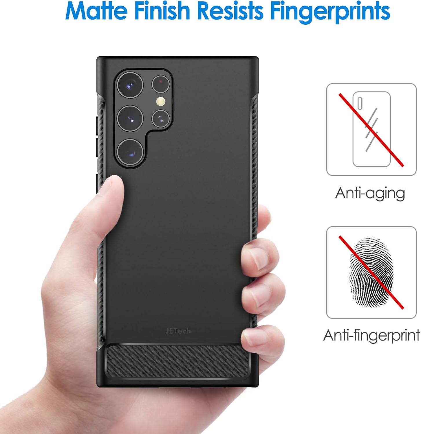 Slim Fit Case for Samsung Galaxy S22 Ultra 5G 6.8-Inch, Thin Phone Cover (Black) - Image 5