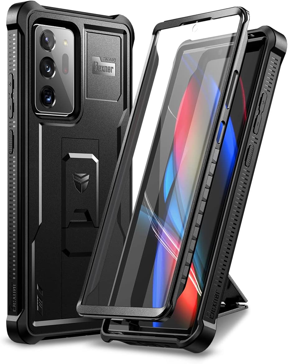 Samsung Note 20 Ultra Case, Heavy Duty Shockproof Protective Cover - Black