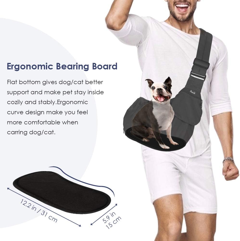 Pet Sling Carrier, Comfortable Hard Bottom Support Small Dog Papoose Sling - Image 4