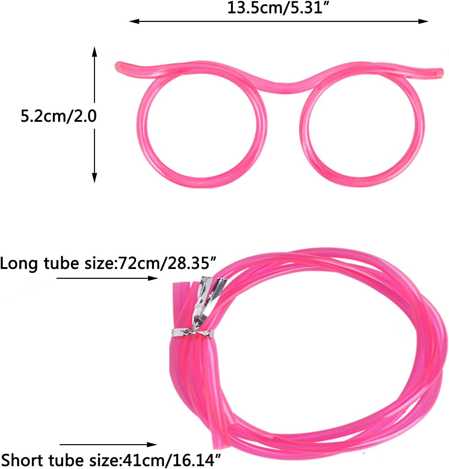 8PCS Silly Straw Glasses, Reusable Fun Loop Drinking Straw Eye Glasses, Novelty - Image 2