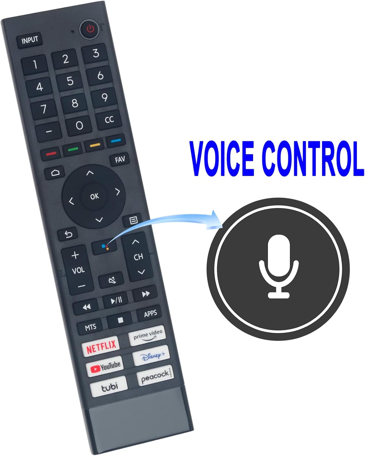 Replacement Voice Remote ERF3J80H fit for Hisense Smart TV 75A6G 58A6G 85A6G - Image 2