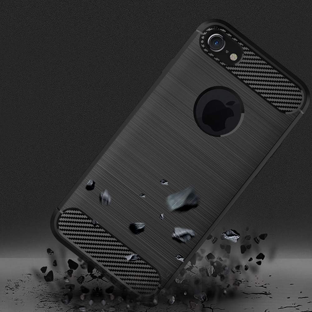 iPhone 6/ 6s Slim Protective Case + Screen Protector Cover - Carbon Fiber Black - Image 3