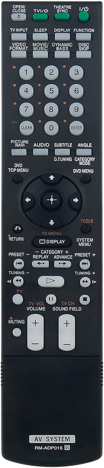 Replacement Remote Control for Sony DVD Home Theater Systems