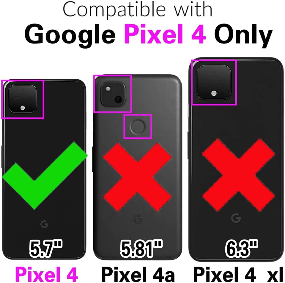 For Google Pixel 4 Wallet Case and Tempered Glass Screen Protector - Leather - Image 2
