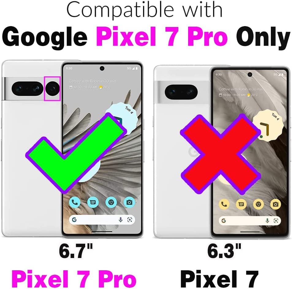 For Google Pixel 7 Pro 5G Tempered Glass Screen Protector and Flip Wallet Case - Image 2