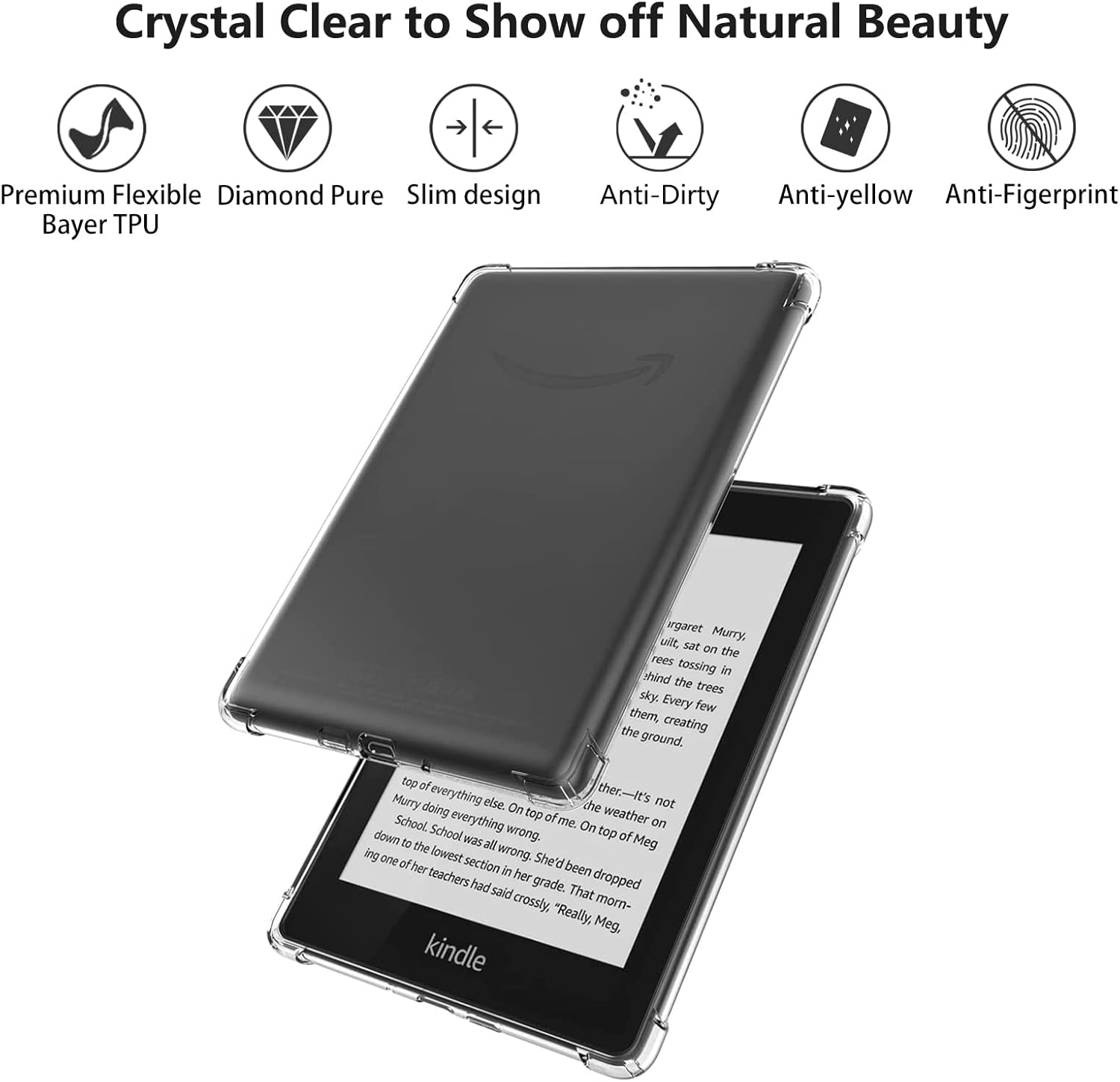 6'' All-New Kindle Clear Case with Tempered Glass Screen Protector - Image 2