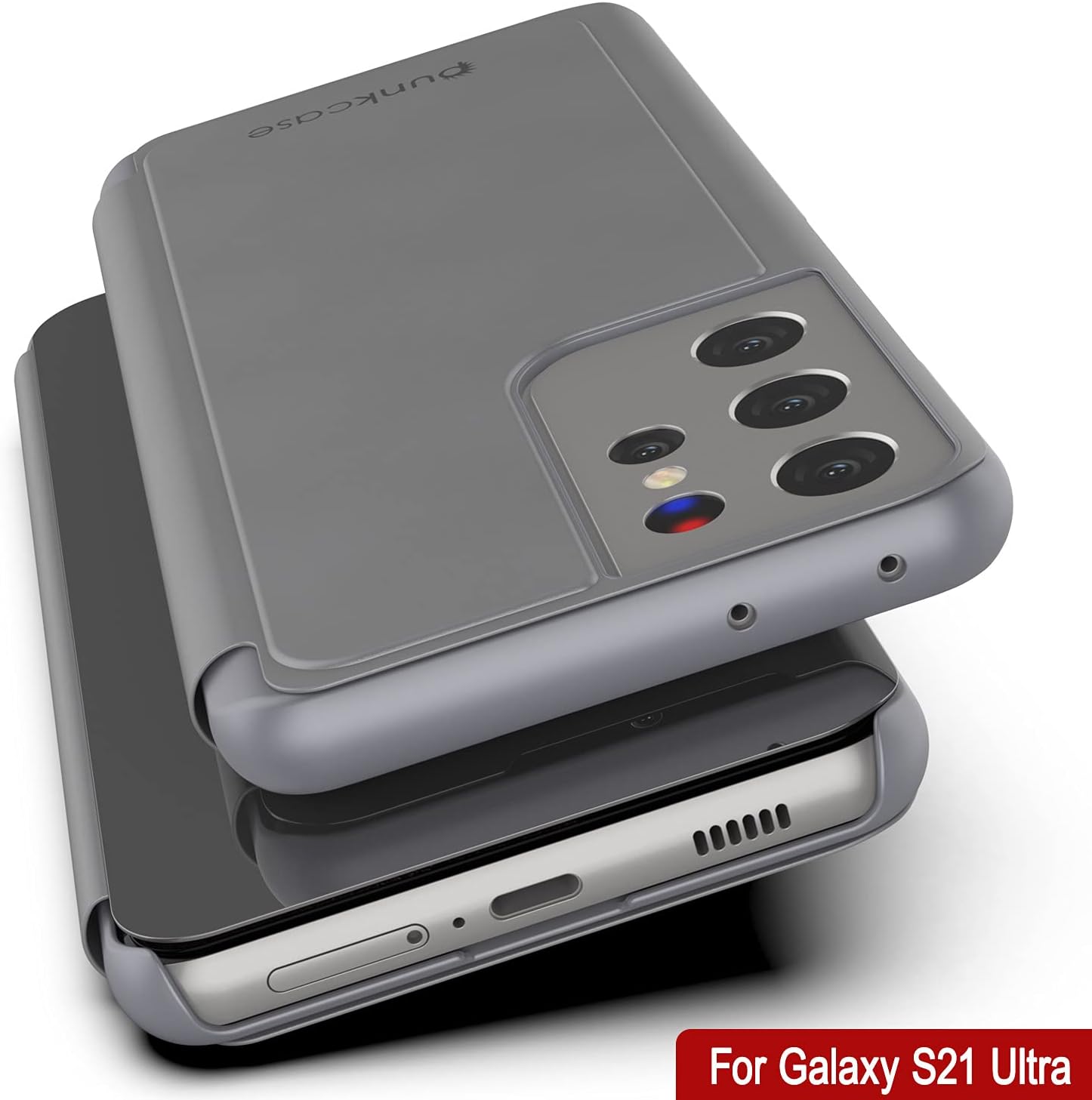 S21 Ultra Protective Flip Cover W/Scratch Resistant Mirror, Reflector Case - Image 6
