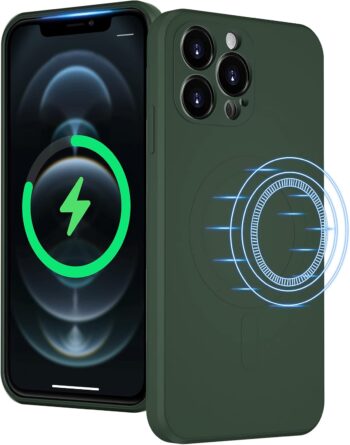 Silicone 6.7 inch, Slim Fit Soft Microfiber Case - Dark Green iPhone 14 Pro Max