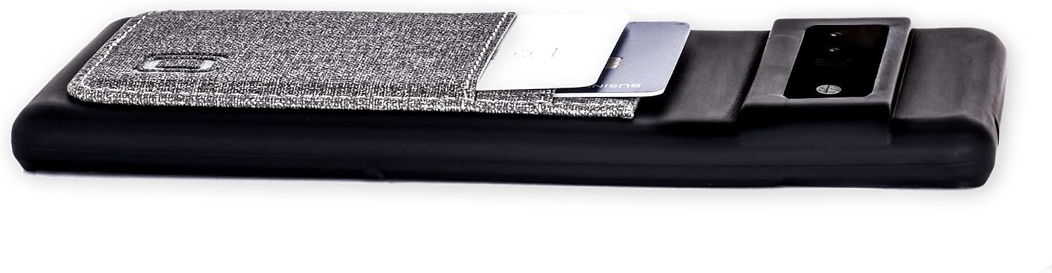Google Pixel 6: Liquid Silicone Synthetic Leather Wallet Case (Black/Grey) - Image 3