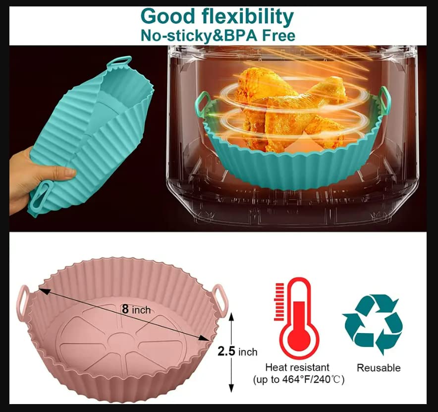 Silicone Ultimate Air Fryer Resuable Liners, 2Pcs Pots Resuable Airfryer Liner - Image 4