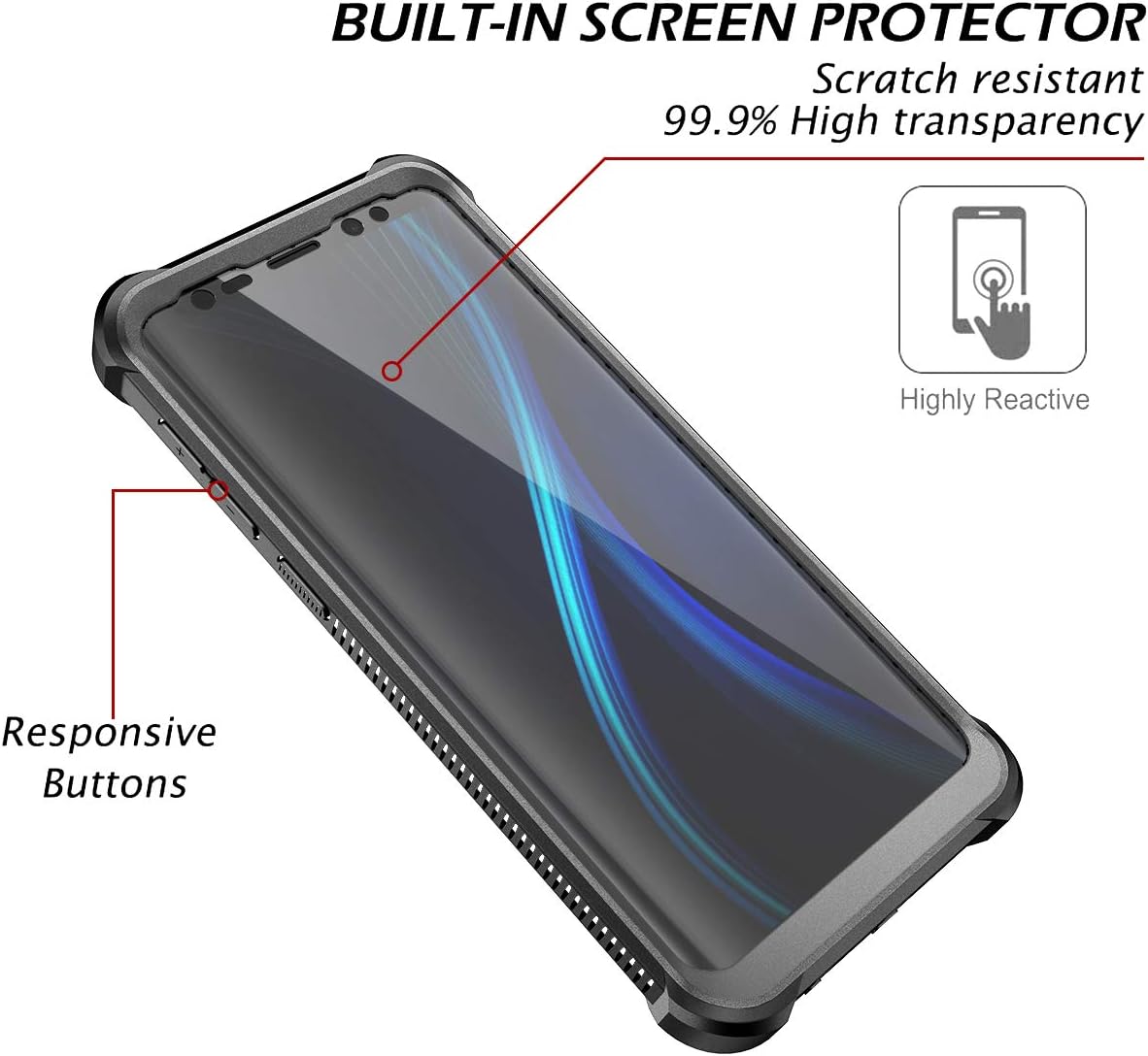 Case for Samsung Galaxy S9 360 Full Body 3 Layers of Protection - Black - Image 4