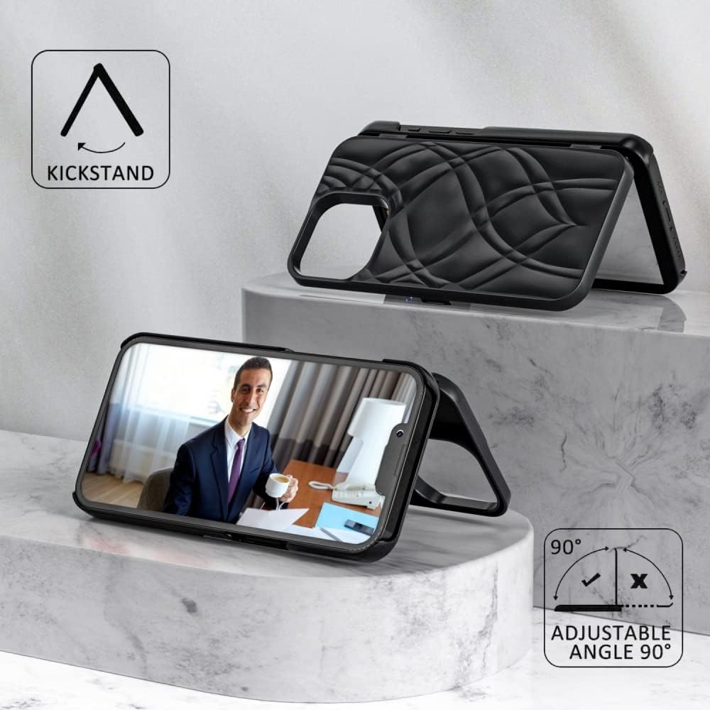 For iPhone 11 (2019), Hidden Back Mirror Wallet Case with Stand - 6.1" - Image 5
