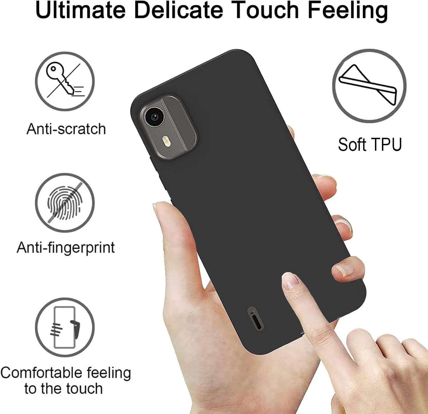 Nokia C12 Ultra Thin Shockproof Soft TPU Protective Case + 3 x Screen Protector - Image 3