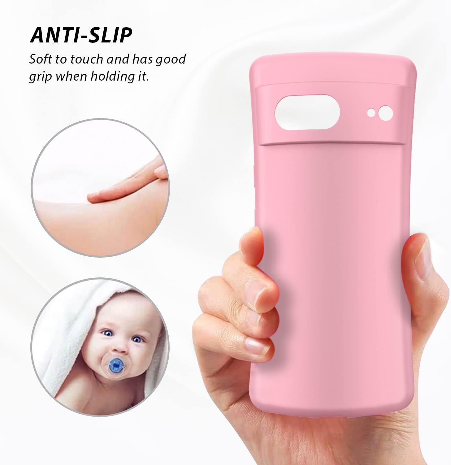 For Google Pixel 7 (2022) Silicone Anti-Scratch Gel Rubber Shockproof - Pink - Image 6
