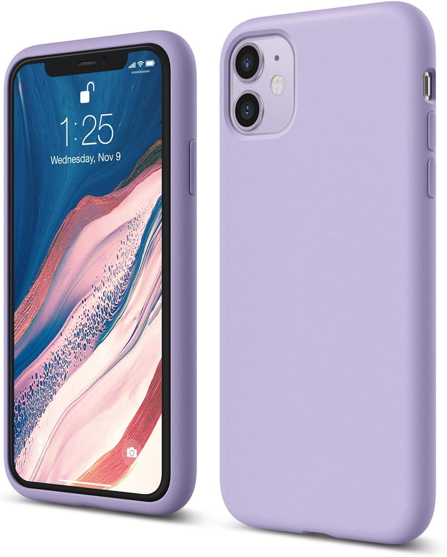 Liquid Silicone Case Designed for iPhone 11, Silicone, Full Coverage - Lavender