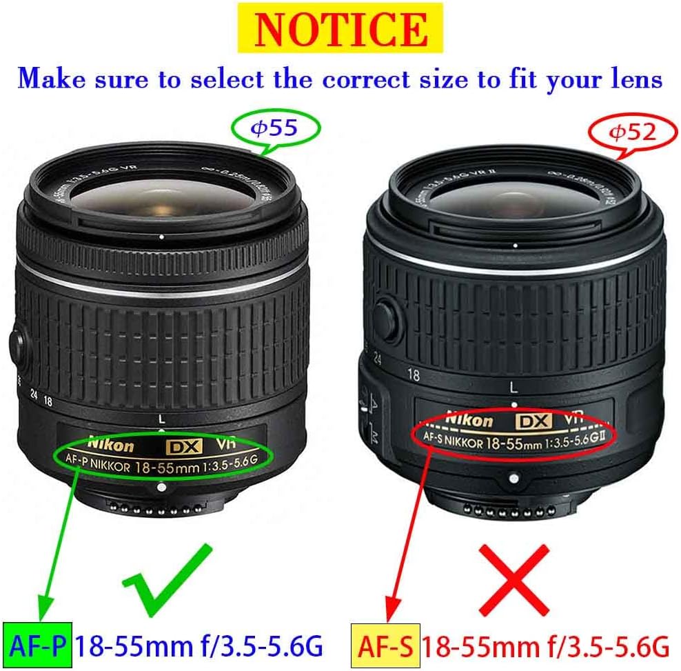 Lens Cap Cover with Keeper for AF-P DX NIKKOR 18-55mm f/3.5-5.6G VR Lens-2 Pack - Image 2