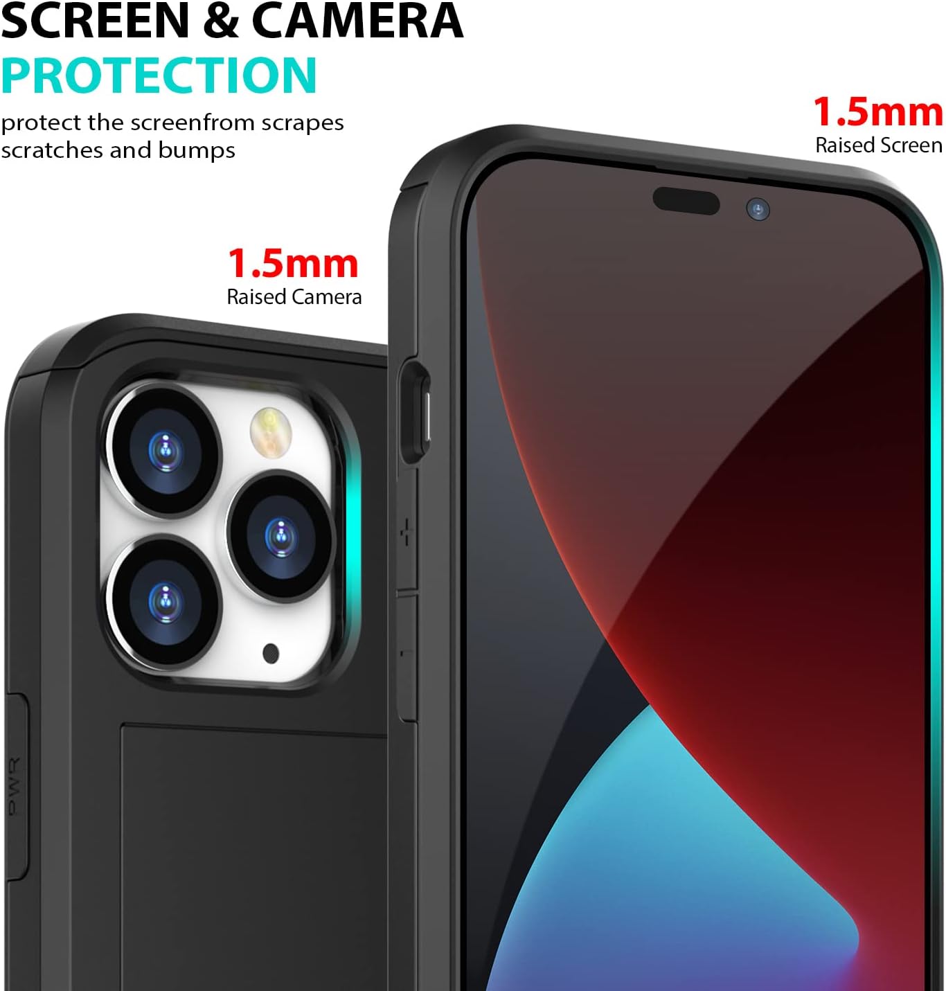 For iPhone 14 Pro Card Holder Protective Shockproof Case - Black - Image 3