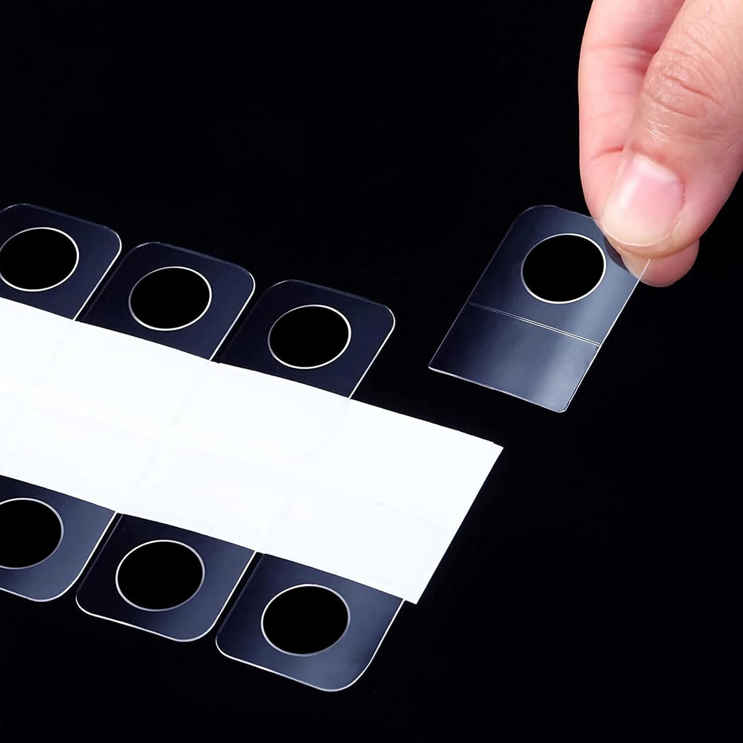 200 Pieces Clear Hook Hang Tabs Round Hole Self Adhesive Hanging Tabs Heavy Duty - Image 3