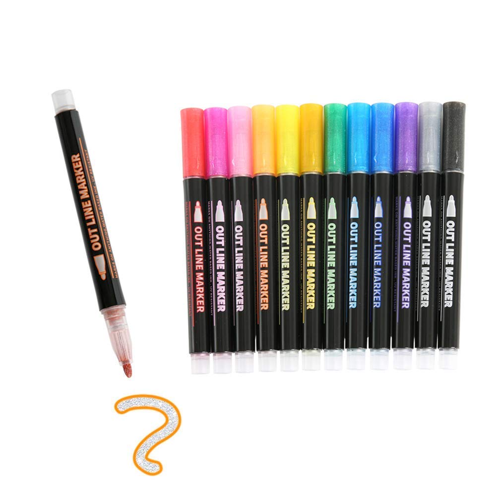 Marker Pen Magic Shimmer Paint Pens for Highlight/Posters/DIY Art Crafts-12Color - Image 4