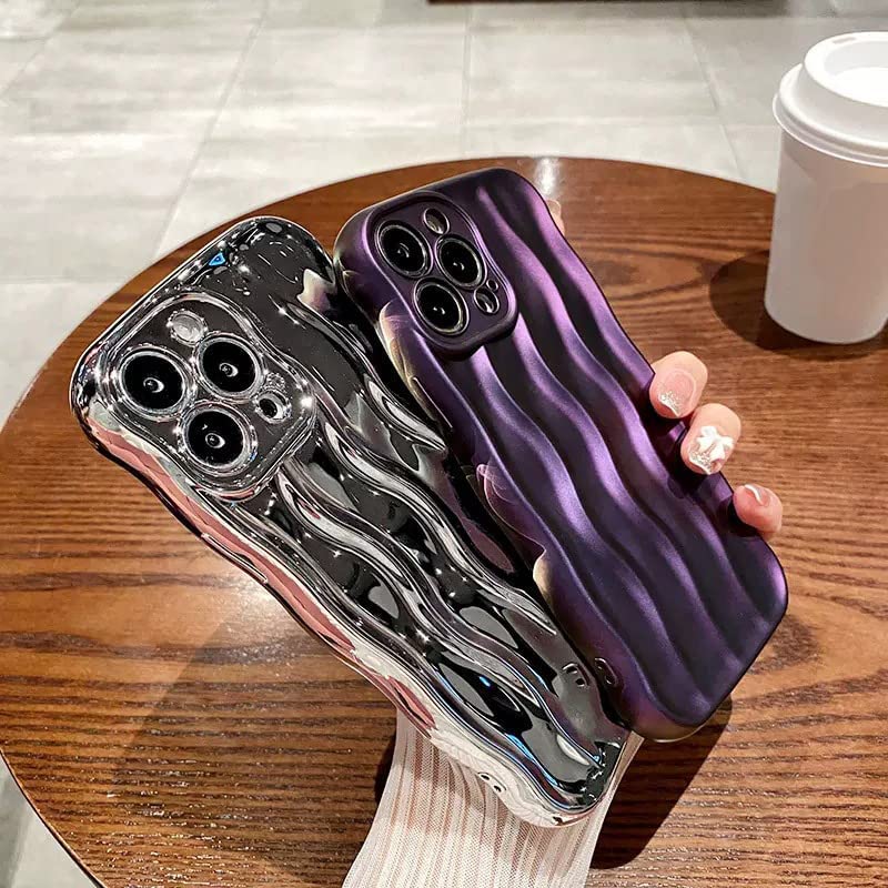 iPhone 12 Pro, Water Ripple Pattern Curly Wave Soft Case - Silver - Image 7