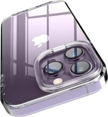 For iPhone 14 Pro (6.1"), Shockproof, Full Body Protection Hybrid Clear Case