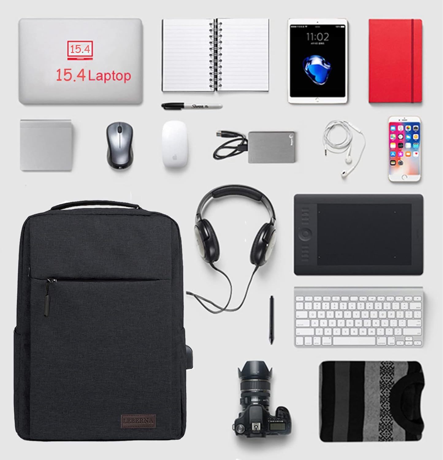 Business Laptop Backpack Laptop Bag Fits 15 Inches Notebook with Charging Port - Image 3