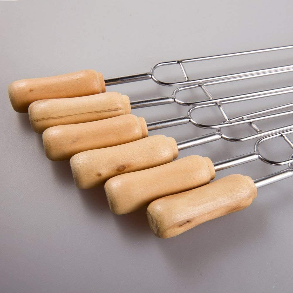 Double Prongs BBQ Skewers Barbecue Shish Kebab Skewers Stainless Steel - Image 4