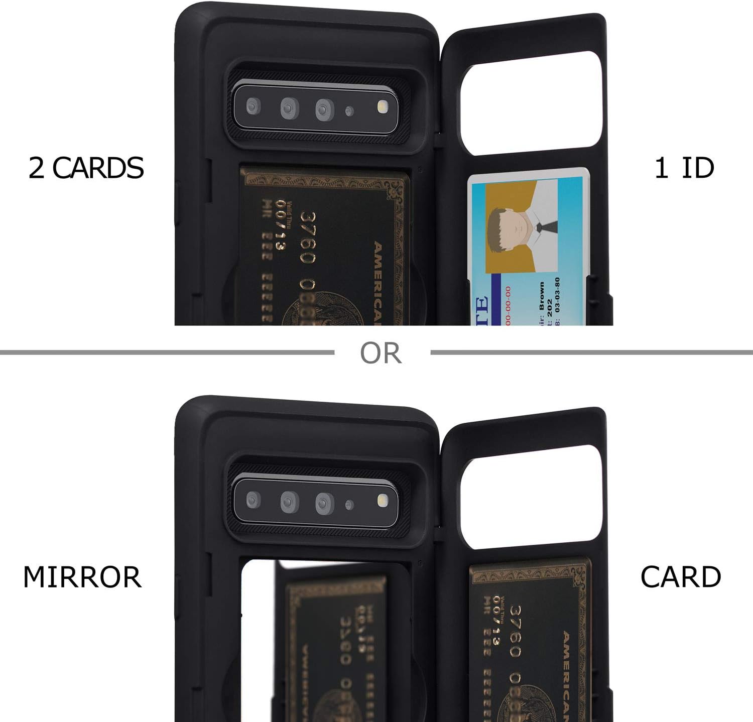 Galaxy S10 5G Card Holder Slim Protective Case w Hidden Credit Card Wallet Slot - Image 3