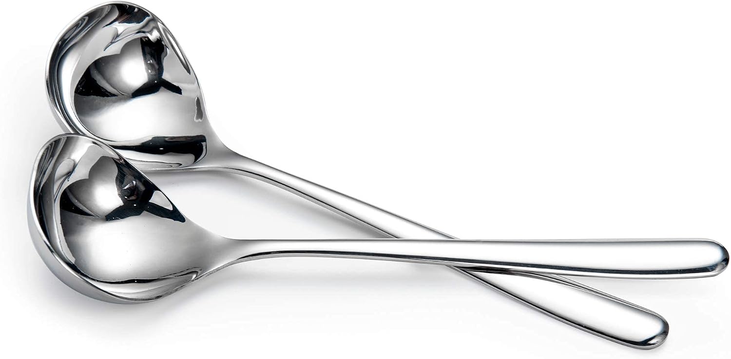8-Inch Mini Sauce Gravy Ladle SUS304 Stainless Steel Deep Serving Soup Spoon - Image 4