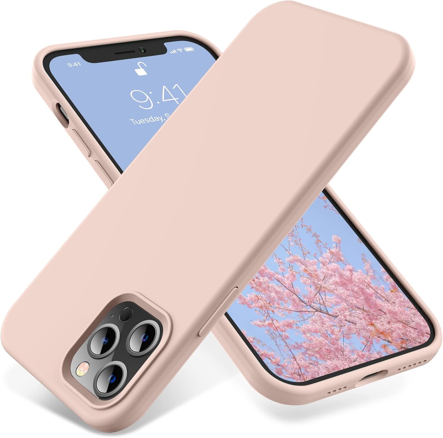 For iPhone 12 Pro Max Case (2020), Liquid Silicone Rubber Bumper Case - Pink