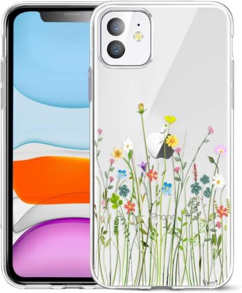 For iPhone 11 6.1 Inch Slim Protective Soft TPU Bumper Embossed Floral Pattern