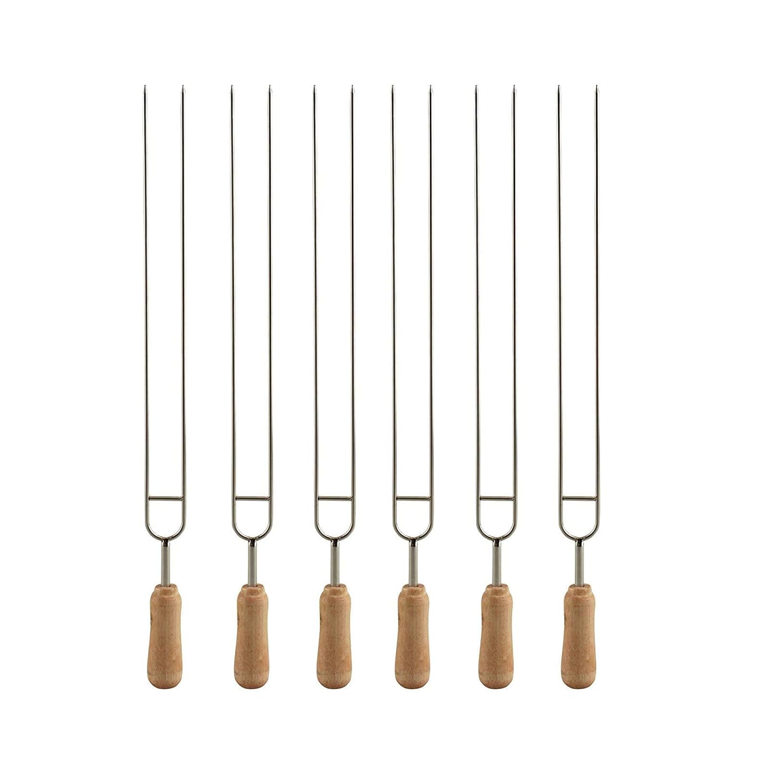 Double Prongs BBQ Skewers Barbecue Shish Kebab Skewers Stainless Steel