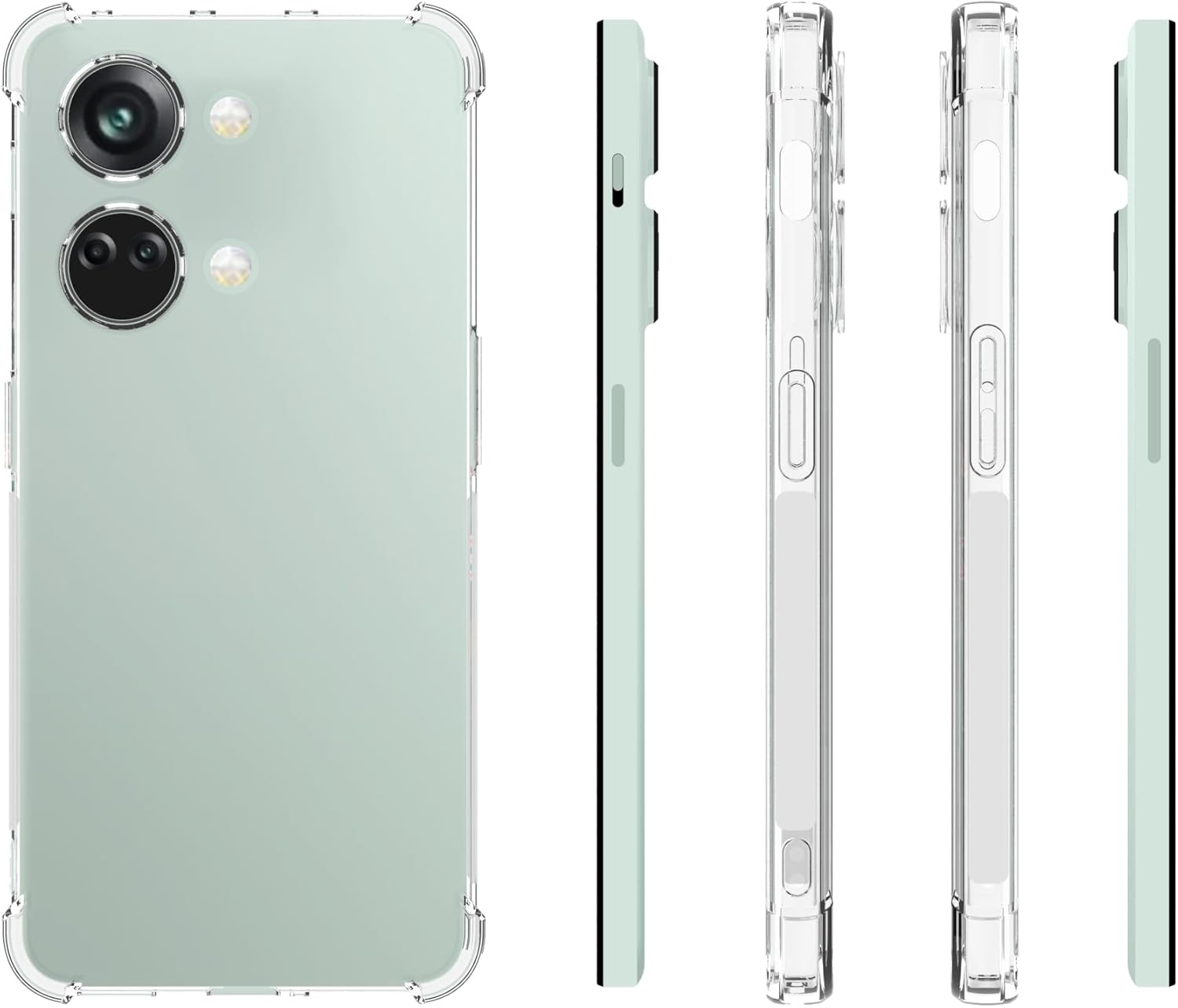 For OnePlus Nord 3 5G Clear TPU Four Corner Protective Case - Transparent - Image 2