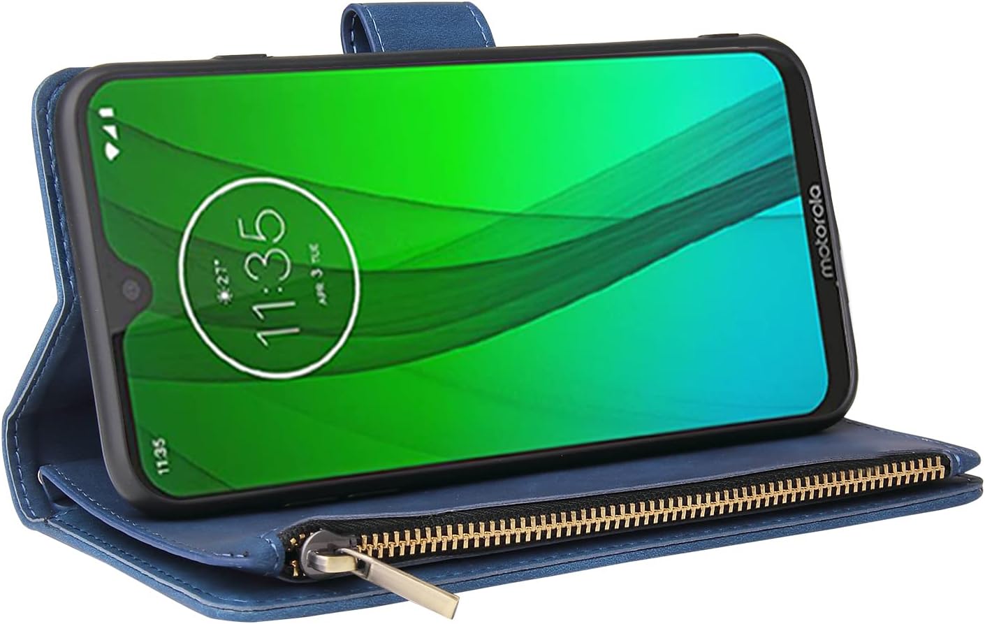 Moto G7/G7+ Tempered Glass Screen Protector and Flip Wallet Case - Image 4