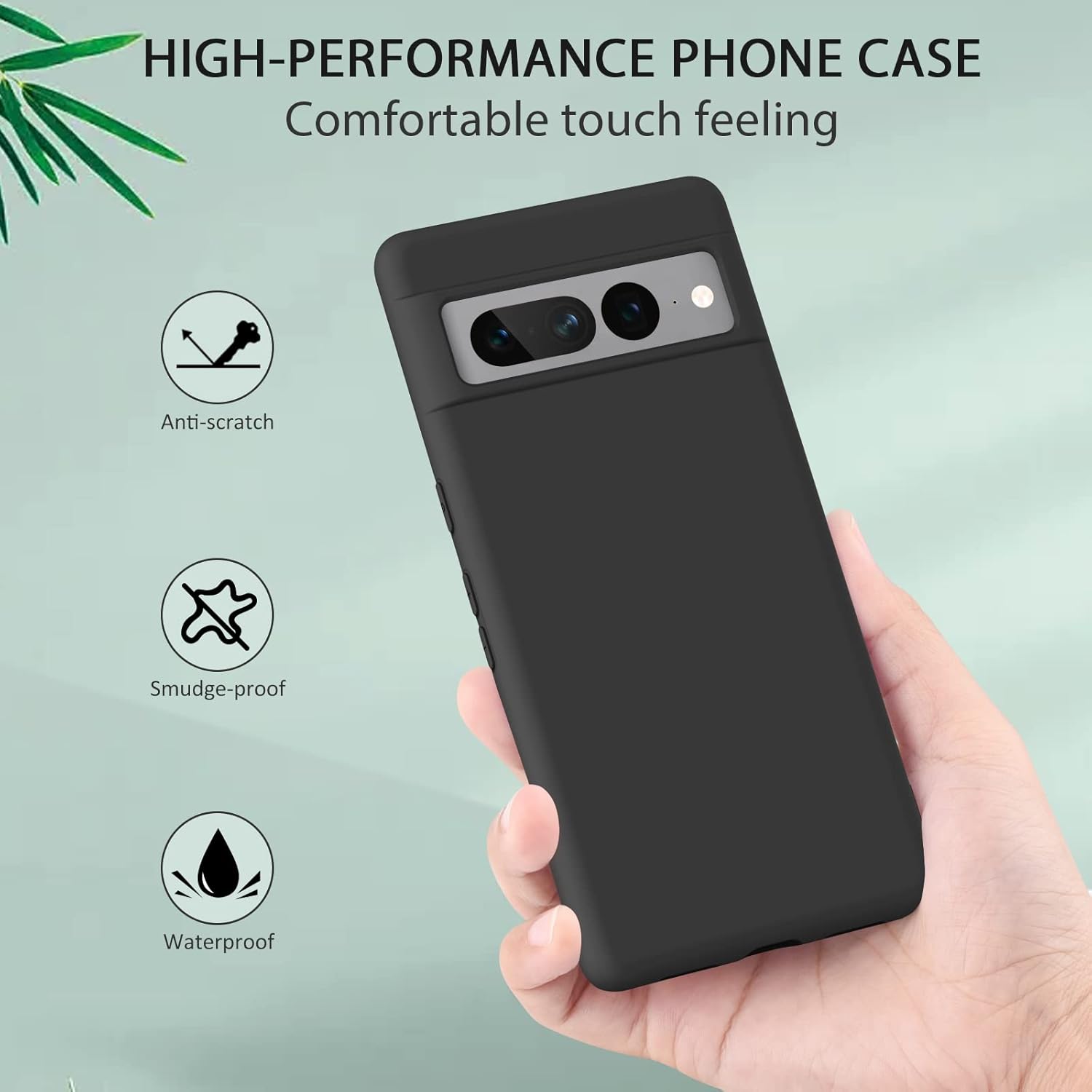 Silicone Case for Google Pixel 7 Pro Case(2022), Ultra Thin Flexible (Black) - Image 3