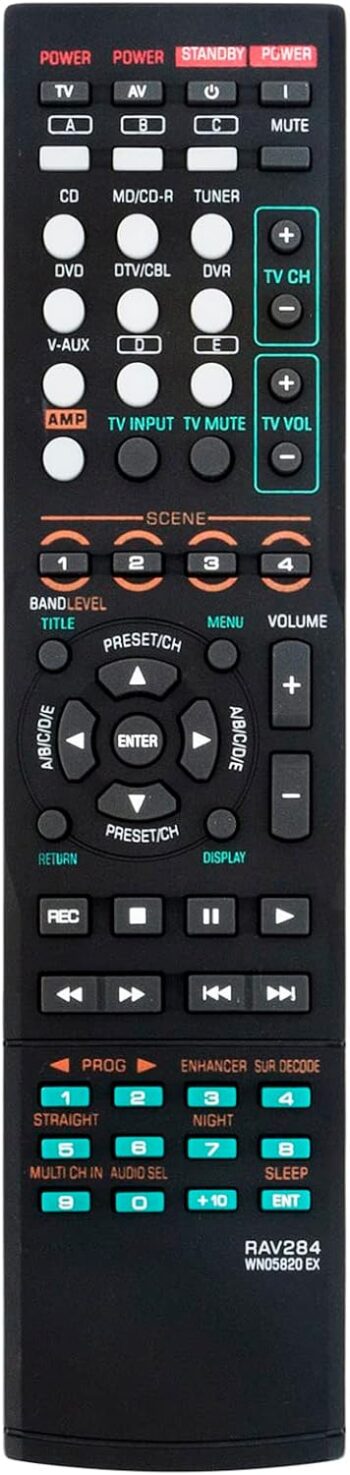 RAV284 WN05820EX Replacement Remote fit for Yamaha AV Receiver HTR-6230 HTR-6130
